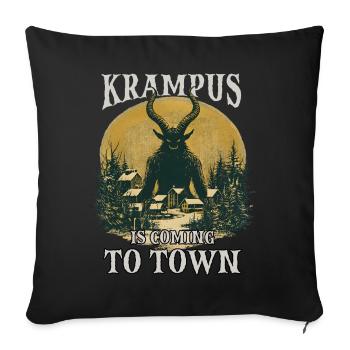 Krampus kommt in die Stadt - Sofakissenbezug 45 x 45 cm - Schwarz - Vorne