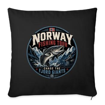 Norwegen Angeln - Sofakissenbezug 45 x 45 cm - Schwarz - Vorne