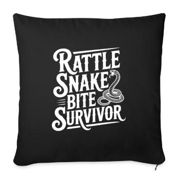 Survivant de la morsure de serpent à sonnette - Housse de coussin décorative 45 x 45 cm - noir - Devant