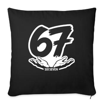 67 Six seven | Vintage Hands Logo - Sofa pillowcase 17,3'' x 17,3'' (45 x 45 cm) - black - Front