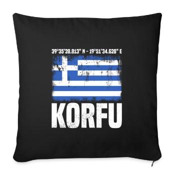 Corfu Coordinates - Sofa pillowcase 17,3'' x 17,3'' (45 x 45 cm) - black - Front