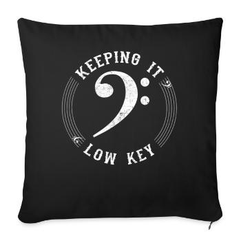Bass Clef Vintage Taking Keeping It Low Key Musiker Geschenk - Sofakissenbezug 45 x 45 cm - Schwarz - Vorne
