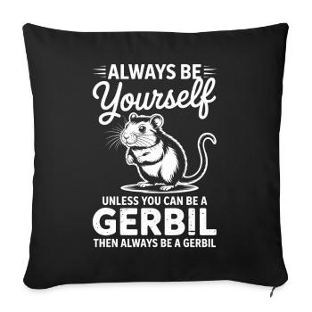 Mongolische Rennratte Sprüche Rennmaus Geschenk - Sofakissenbezug 45 x 45 cm - Schwarz - Vorne