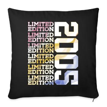 LIMITED EDITION 2005 - 21 JAHRE - 21. GEBURTSTAG - Sofakissenbezug 45 x 45 cm - Schwarz - Vorne