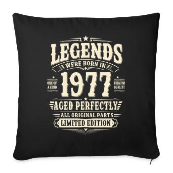 49. Geburtstag Geschenk Mann 1977 Vintage Retro - Sofakissenbezug 45 x 45 cm - Schwarz - Vorne
