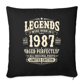 39. Geburtstag Geschenk Mann 1987 Vintage Retro - Sofakissenbezug 45 x 45 cm - Schwarz - Vorne