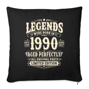 36. Geburtstag Geschenk Mann 1990 Vintage Retro - Sofakissenbezug 45 x 45 cm - Schwarz - Vorne