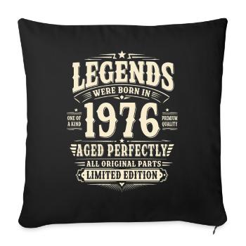 50. Geburtstag Geschenk Mann 1976 Vintage Retro - Sofakissenbezug 45 x 45 cm - Schwarz - Vorne
