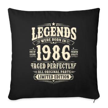 40. Geburtstag Geschenk Mann 1986 Vintage Retro - Sofakissenbezug 45 x 45 cm - Schwarz - Vorne