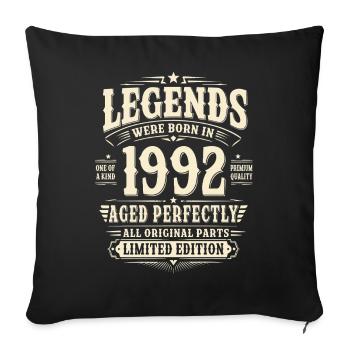 33. Geburtstag Geschenk Mann 1992 Vintage Retro - Sofakissenbezug 45 x 45 cm - Schwarz - Vorne