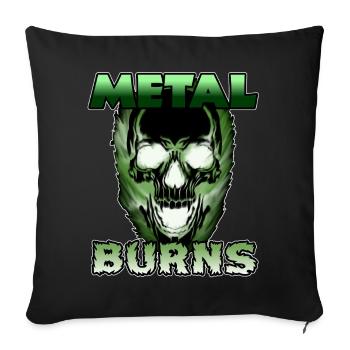 Toxisch Grüner Schädel Metal Burns - Sofakissenbezug 45 x 45 cm - Schwarz - Vorne