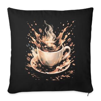 Hot Beans Art Splash Kaffeetasse - Sofakissenbezug 45 x 45 cm - Schwarz - Vorne
