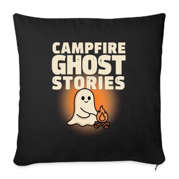 Halloween-Geist – Lagerfeuer-Geistergeschichten - Sofakissenbezug 45 x 45 cm - Schwarz - Vorne