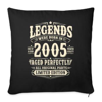 Cadeau d’anniversaire 21 Mari 2005 Vintage Rétro - Housse de coussin décorative 45 x 45 cm - noir - Devant
