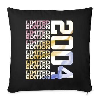 LIMITED EDITION 2004 - 22 JAHRE - 22. GEBURTSTAG - Sofakissenbezug 45 x 45 cm - Schwarz - Vorne