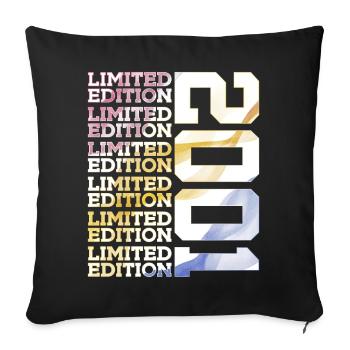 LIMITED EDITION 2001 - 25 JAHRE - 25. GEBURTSTAG - Sofakissenbezug 45 x 45 cm - Schwarz - Vorne