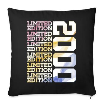 LIMITED EDITION 2000 - 26 JAHRE - 26. GEBURTSTAG - Sofakissenbezug 45 x 45 cm - Schwarz - Vorne