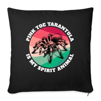 Pinkzeh Rosafuss Tarantel Sprüche - Sofakissenbezug 45 x 45 cm - Schwarz - Vorne