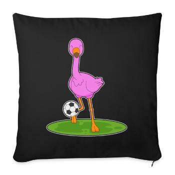 Flamingo Fußballspieler Fußball - Sofakissenbezug 45 x 45 cm - Schwarz - Vorne