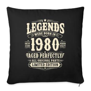  46. Geburtstag Geschenk Mann 1980 Vintage Retro - Sofakissenbezug 45 x 45 cm - Schwarz - Vorne