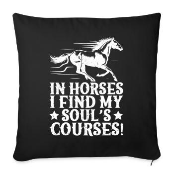 Hobby Horse Rider I Find My Soul´s English Riding - Sofakissenbezug 45 x 45 cm - Schwarz - Vorne
