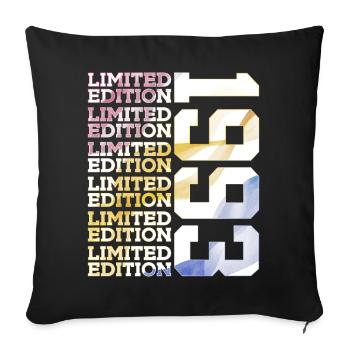 LIMITED EDITION 1993 - 33 JAHRE - 33. GEBURTSTAG - Sofakissenbezug 45 x 45 cm - Schwarz - Vorne