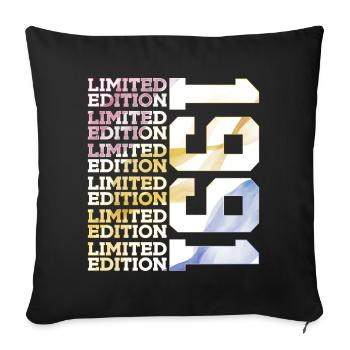 LIMITED EDITION 1991 - 35 JAHRE - 35. GEBURTSTAG - Sofakissenbezug 45 x 45 cm - Schwarz - Vorne