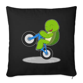 Turtle Bicycle - Sofa pillowcase 17,3'' x 17,3'' (45 x 45 cm) - black - Front