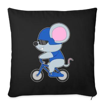 Mouse Bike - Sofa pillowcase 17,3'' x 17,3'' (45 x 45 cm) - black - Front