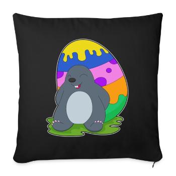 Maulwurf Ostern Osterei - Sofakissenbezug 45 x 45 cm - Schwarz - Vorne