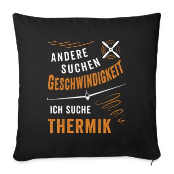 Ich suche Thermik Segelflug - Sofakissenbezug 45 x 45 cm - Schwarz - Vorne