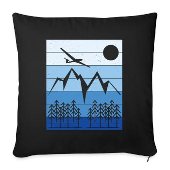 Segelflug Landschaft Design - Sofakissenbezug 45 x 45 cm - Schwarz - Vorne
