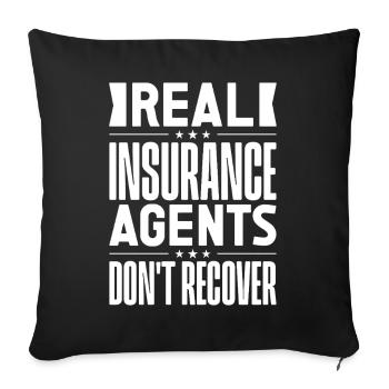 Insurance Agent Costume Real Don ́t Recover - Sofa pillowcase 17,3'' x 17,3'' (45 x 45 cm) - black - Front