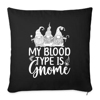 Gnome Costume Men My Blood Type Is Gnome - Sofakissenbezug 45 x 45 cm - Schwarz - Vorne