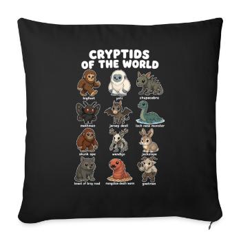  Cryptids Of The World Niedliches - Sofakissenbezug 45 x 45 cm - Schwarz - Vorne