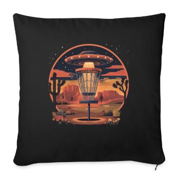 Disc Golf Set UFO Wüste Retro Vintage Kakteen  - Sofakissenbezug 45 x 45 cm - Schwarz - Vorne