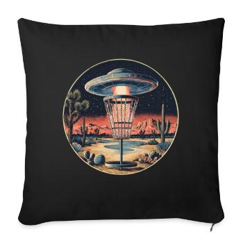 Disc Golf Starter UFO Korb Retro Vintage Wüste Ste - Sofakissenbezug 45 x 45 cm - Schwarz - Vorne