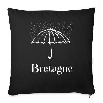 été breton : pluie et parapluie - Housse de coussin décorative 45 x 45 cm - noir - Devant