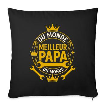 Meilleur Papa Du Monde Bricoleur Rétro - Housse de coussin décorative 45 x 45 cm - noir - Devant