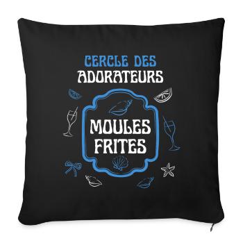 Cercle des Adorateurs Moules Frites - Housse de coussin décorative 45 x 45 cm - noir - Devant