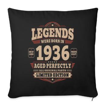 90. Geburtstag Geschenk Mann 1936 Vintage Retro - Sofakissenbezug 45 x 45 cm - Schwarz - Vorne