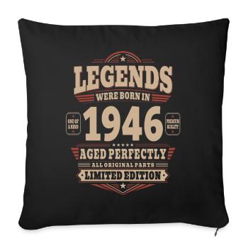 80th Birthday Gift Husband 1946 Vintage Retro - Sofa pillowcase 17,3'' x 17,3'' (45 x 45 cm) - black - Front