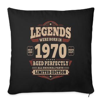 56. Geburtstag Geschenk Mann 1970 Vintage Retro - Sofakissenbezug 45 x 45 cm - Schwarz - Vorne
