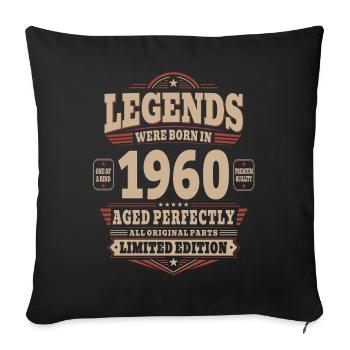 66. Geburtstag Geschenk Mann 1960 Vintage Retro - Sofakissenbezug 45 x 45 cm - Schwarz - Vorne