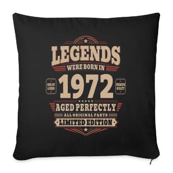 54. Geburtstag Geschenk Mann 1972 Vintage Retro - Sofakissenbezug 45 x 45 cm - Schwarz - Vorne