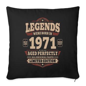 55. Geburtstag Geschenk Mann 1971 Vintage Retro - Sofakissenbezug 45 x 45 cm - Schwarz - Vorne