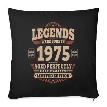 51st Birthday Gift Husband 1975 Vintage Retro - Sofa pillowcase 17,3'' x 17,3'' (45 x 45 cm) - black - Front