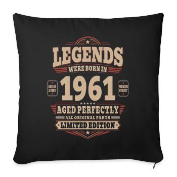 65. Geburtstag Geschenk Mann 1961 Vintage Retro - Sofakissenbezug 45 x 45 cm - Schwarz - Vorne