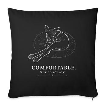 Sphynx Katze – Comfortable - Sofakissenbezug 45 x 45 cm - Schwarz - Vorne