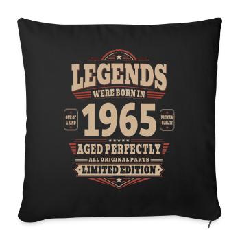 61. Geburtstag Geschenk Mann 1965 Vintage Retro - Sofakissenbezug 45 x 45 cm - Schwarz - Vorne